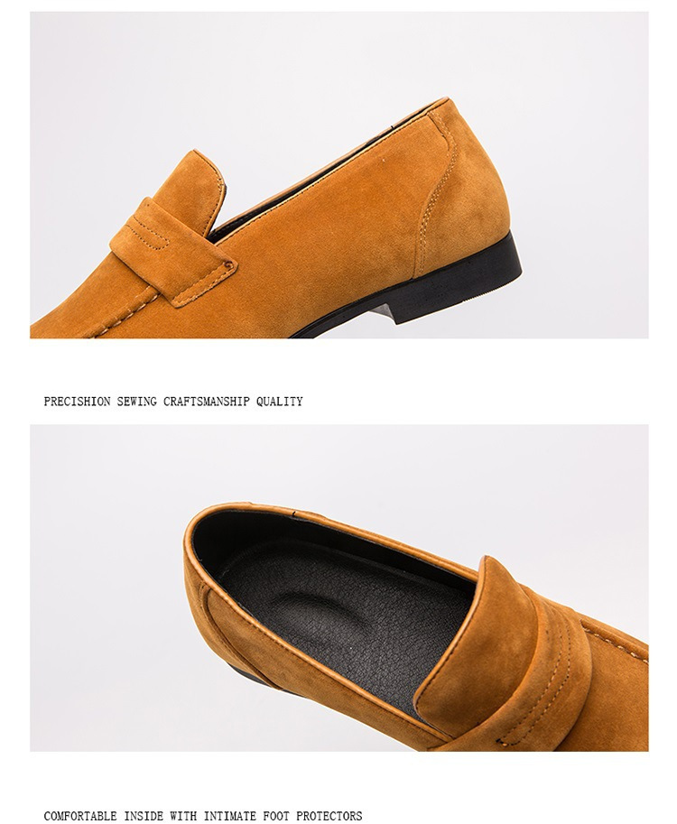 Large Size Men's Lazy Leather Shoes British Style Casual Daily Loafers Simple Suede Slip-on Fashionable Shoes_vogvips.com