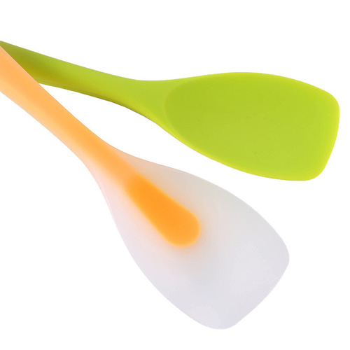 Silicone flat head spatula large salad duck tongue more integrated all-inclusive butter and cream soup spoon non-stick pan spatula silicone kitchenware