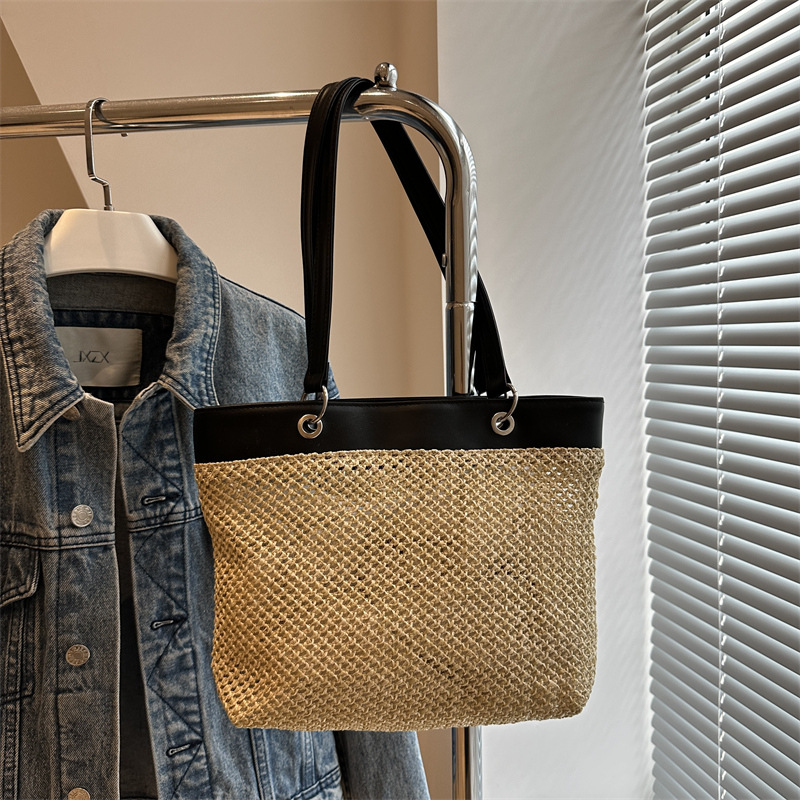Modische Geflochtene Strohtasche Für Damen Große Schultertasche_voghion.com