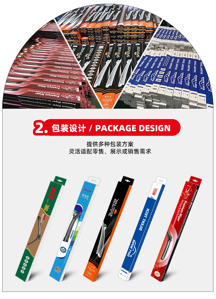 Manufacturer Wholesale Multifunctional Rear Wiper with Bone 16 Connectors Replaceable and Suitable for 99% of Car Models Rear Window Wipers