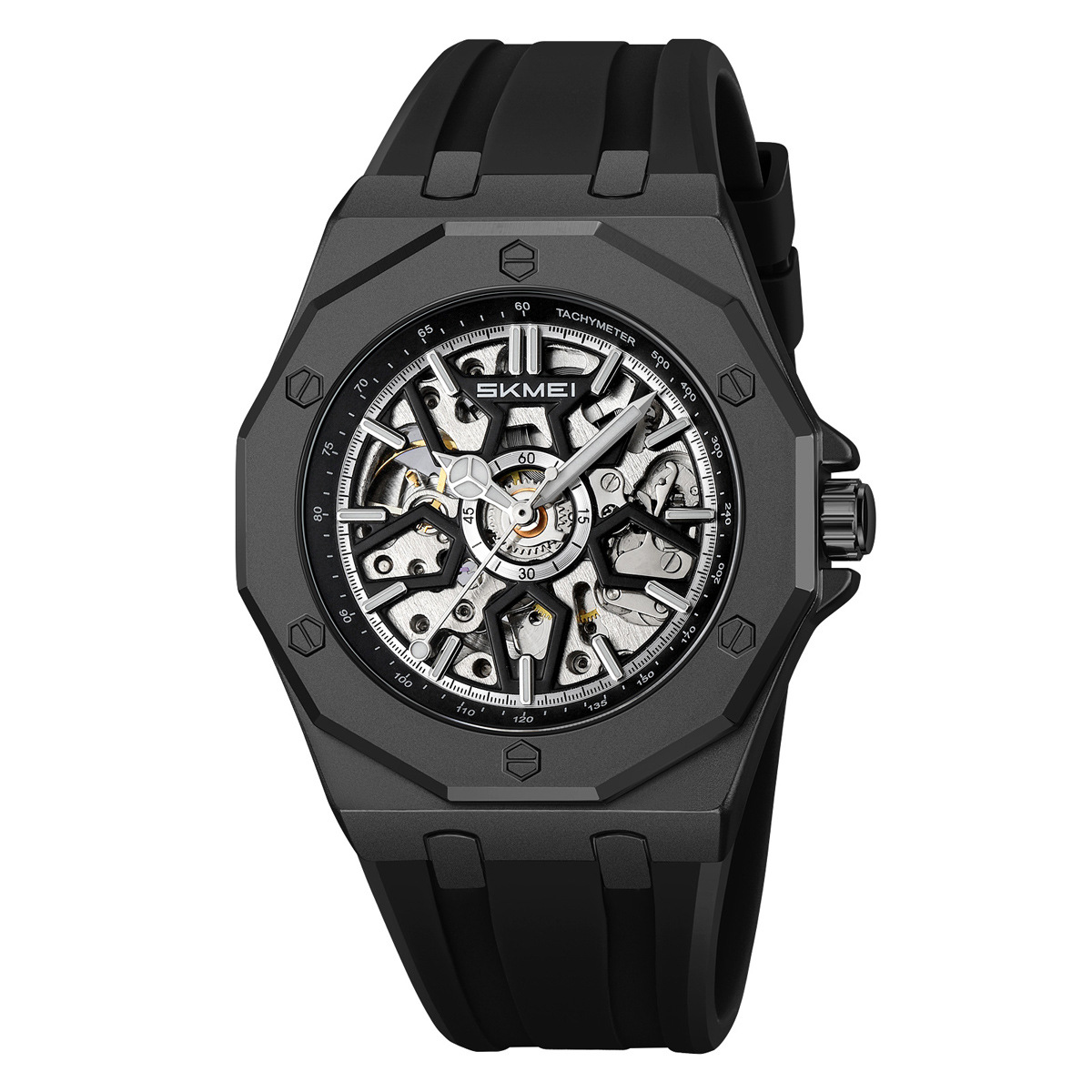 Reloj mecánico agujerado de ocho ángulos al aire libre impermeable relojes de pulsera de hombre al por mayor personalizados en el extranjero suministro especial