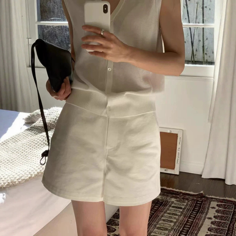 New H2026 Summer Style Korean Dongdaemun Ou*Ce Simple and Elegant Casual Slimming High-Waisted Women's Shorts Hot Pants