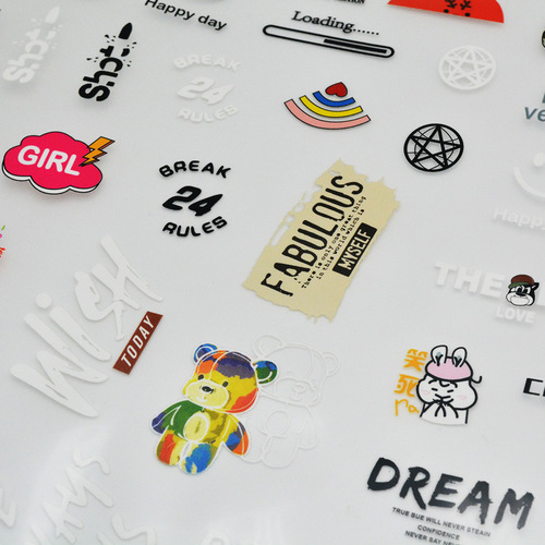 厂家定制服装热转印彩色LOGO烫画标签热升华转印服装商标水洗标