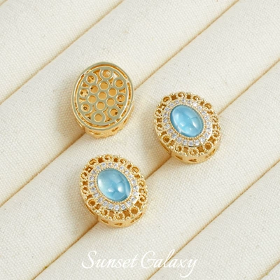 Jewelry Material Accessories, Zərgərlik ara hissələri - gold-large-oval-one-piece