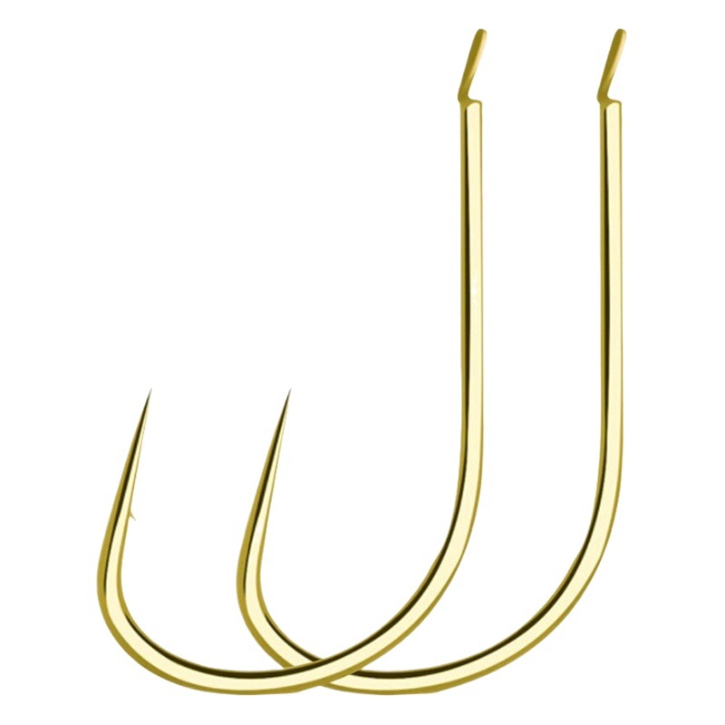 Flat-Shaped Gold Sea Night Fish Hooks in Bulk for Wild Fishing in Streams, for Crucian Carp and Carp, Fine Line Hooks, Fishing Gear, Hook-Shaped Without Barbs