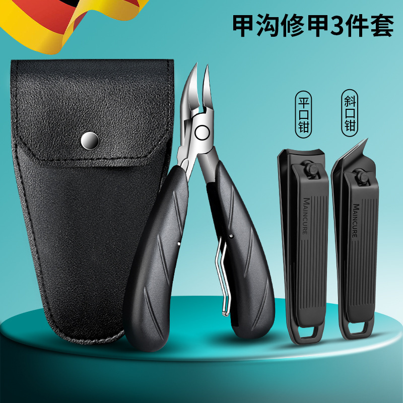 Kit de herramientas de pinzas de uñas, cuchillo anti-splash, cortadora de trincheas de uñas, pedicura, cortadora de uñas de los dedos de los pies