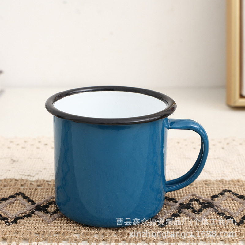 360ML tazas de esmalte transfronterizas al por mayor tazas de té de esmalte gruesas tazas de color tazas de té de estilo antiguo tazas personales image 4