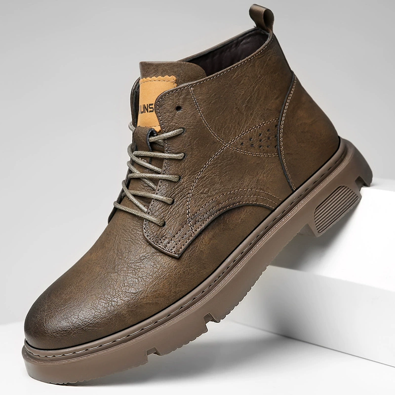 Ботинки Martin, мужские новые зимние ботинки на флисовой подкладке, повседневные модные Универсальные теплые ботинки с высоким берцем, 2023