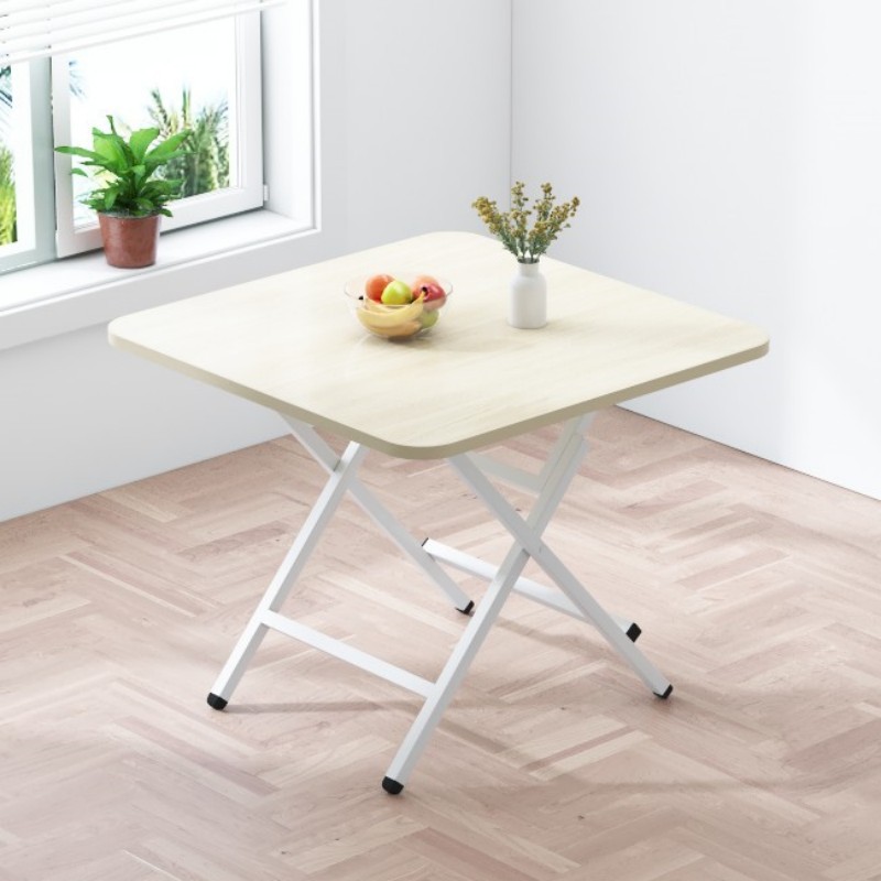 Mesa plegable, mesa de comedor casera, mesa de comedor portátil simple, mesa cuadrada de alquiler, mesa cuadrada simple de comedor