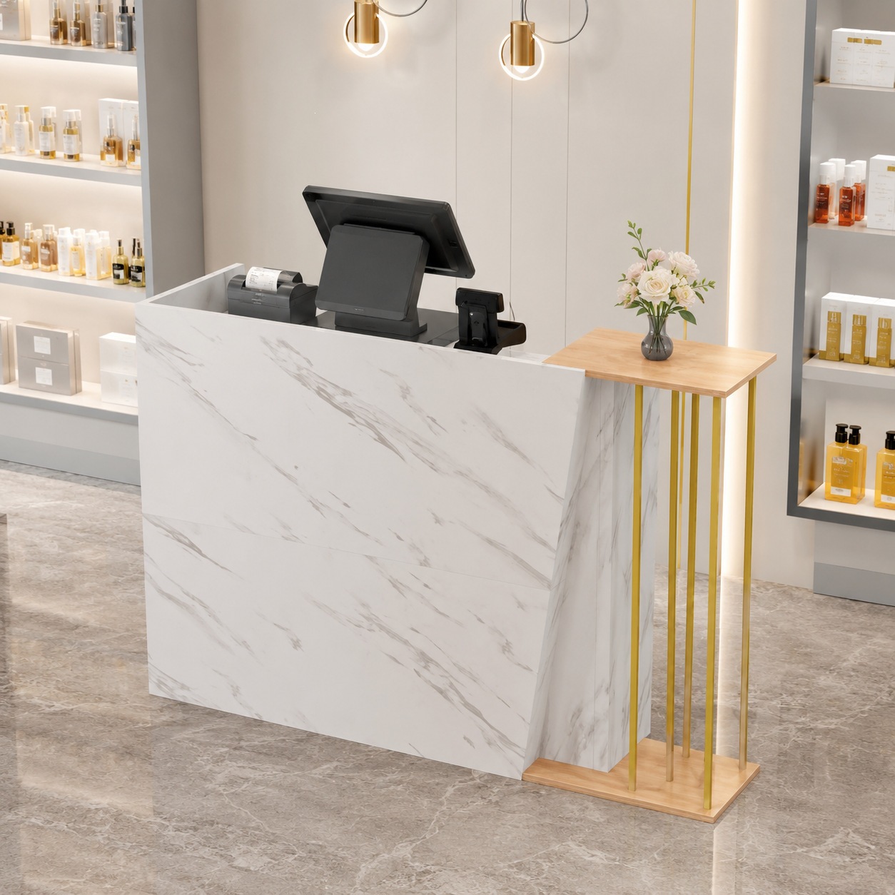 Direct sales from manufacturer: Consultation desk for supermarkets, beauty salons, hair salons; cash counter; company reception desk; convenience store counter