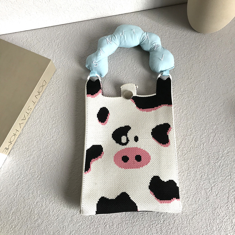 1米8奶牛粉红鼻手工手提手机包