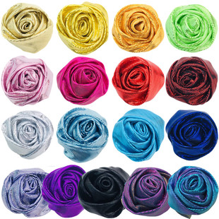 4.5cm gilding cloth rose buds gradient color glossy three-dimensional flower clothing headdress diy accessories necklace flower
