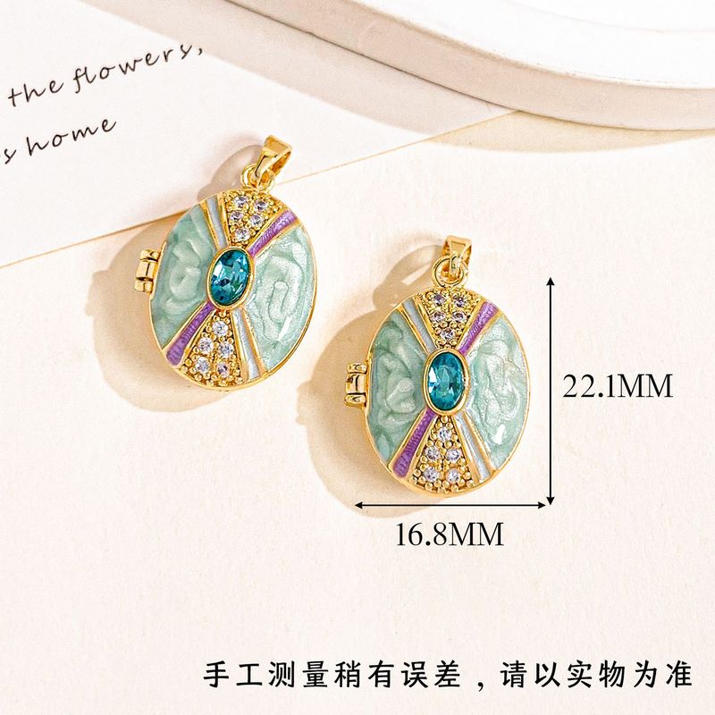 吊坠油画花朵相片夹可打开创意吊坠轻奢小众设计感不掉色DIY饰品|undefined