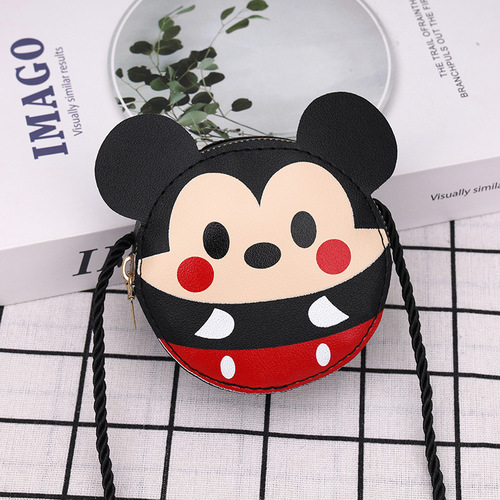 Children's Bags  Spring New Cute Cartoon Contrast Color Unisex PU Shoulder Crossbody Accessories Coin Purse