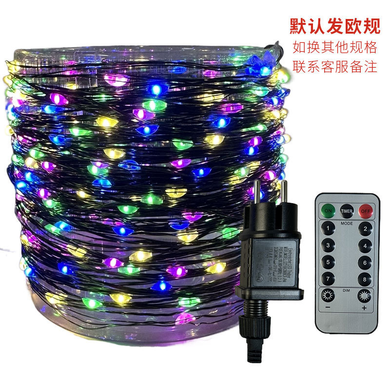 クリスマスツリーライトストリングロールダークグリーン銅線ライトエクストラロングLEDライトストリップクリスマスベビーブレス防水カラーライト|undefined