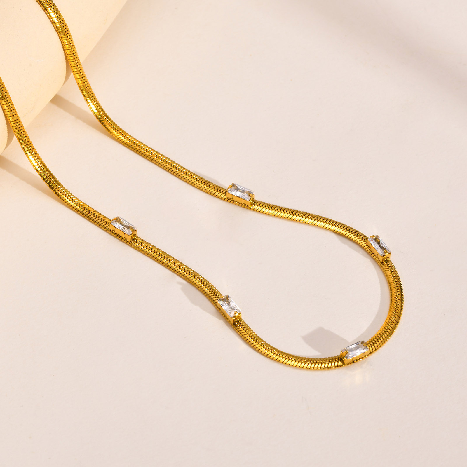 Simple Style Geometric Stainless Steel Bracelets Inlay Zircon Stainless Steel Rings