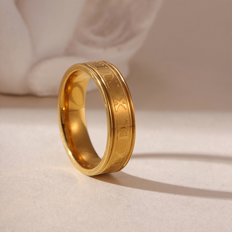 Stainless Steel Diamond Ring With Ceramic Inlay Designer Ring_voghion.com