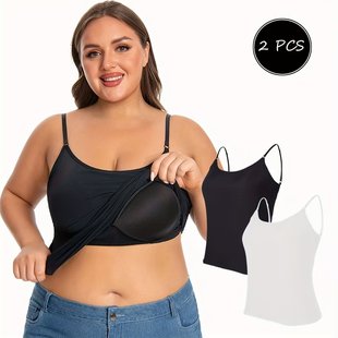 Cross-Border Export 2Pc Long Style with Chest Pad, Beautiful Back Camisole, Inner Wear T-Shirt, All-In-One Inner Layering Shirt Modal