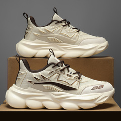 晉江冷粘機甲齒輪飛織立體透氣鞋面老爹鞋厚底大碼戶外潮流運動鞋