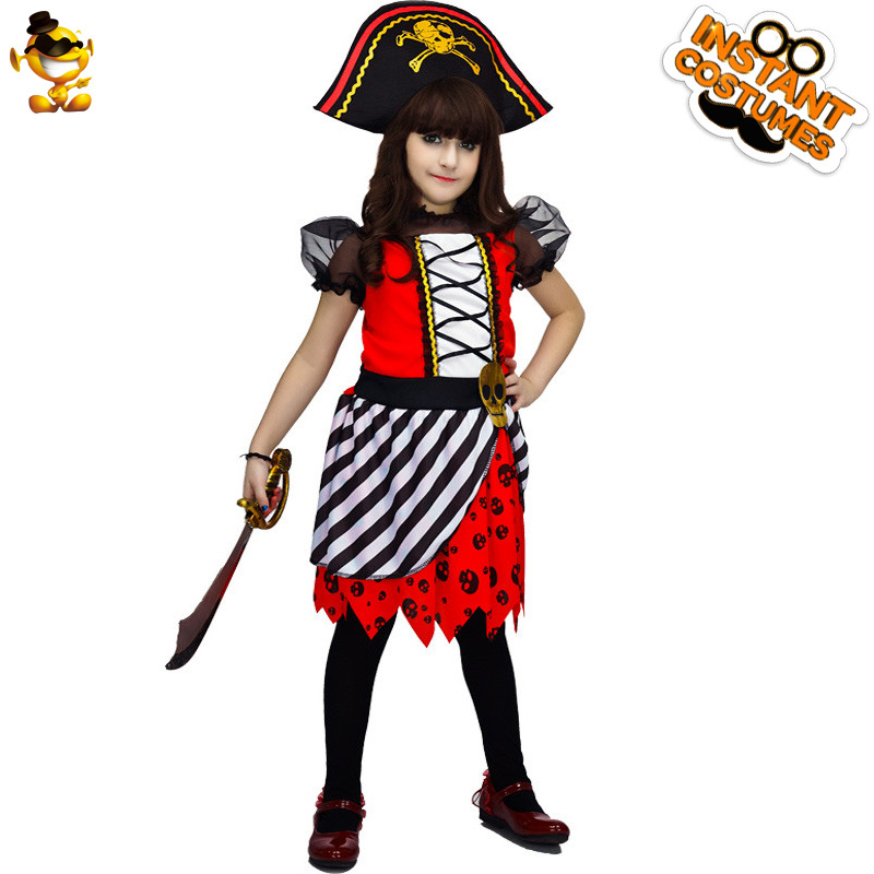 Traje de Halloween traje de escenario ropa de fiesta mascarada Cosplay traje niña pirata falda