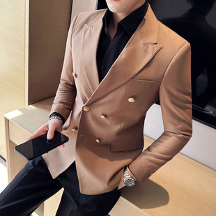 New Korean Style Men's Double-Breasted Suit Quality Lapel Collar Business Suit Single Suit Top Jacket