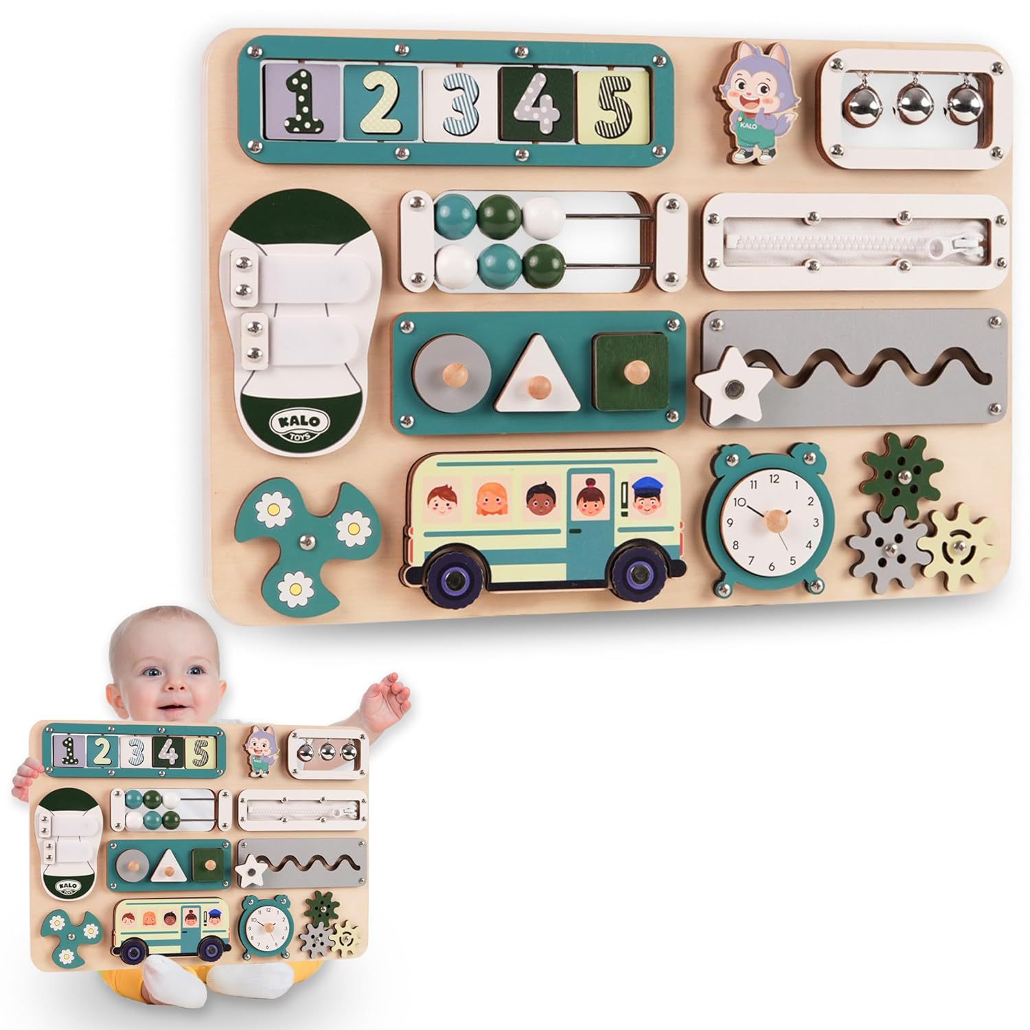 Kindergarten Interior Montessori Tablero de actividad sensorial de madera Tablero de actividad sensorial Juguetes educativos de educación temprana para niños