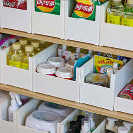 日式厨房塑料直角收纳盒浴室卫生间储物盒桌面杂物化妆品收纳筐