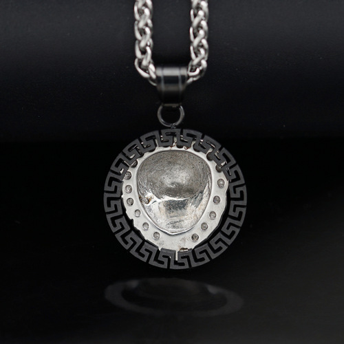 European and American cross-border new hip-hop Hiphop jewelry 316 stainless steel gold-plated hollow lion head pendant QF807