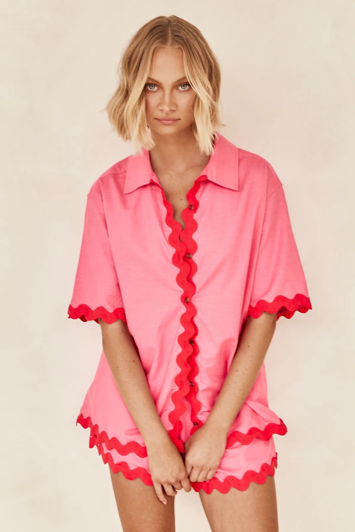 364g Weight Short Sleeve Sleeve Length Spandex, Polyester Fabric Type Shorts Co-ord Set Sets Type 2 Pieces Set Quantity Daily Occasion Turndown Neckline Regular Fit Fit Type Solid Color Pattern Summer, Spring Season Women's Gender Button Design Casual, Simple Style Style Daily Women's Casual Simple Style Solid Color Spandex Polyester Button Shorts Co-ord Set Shorts Sets 19