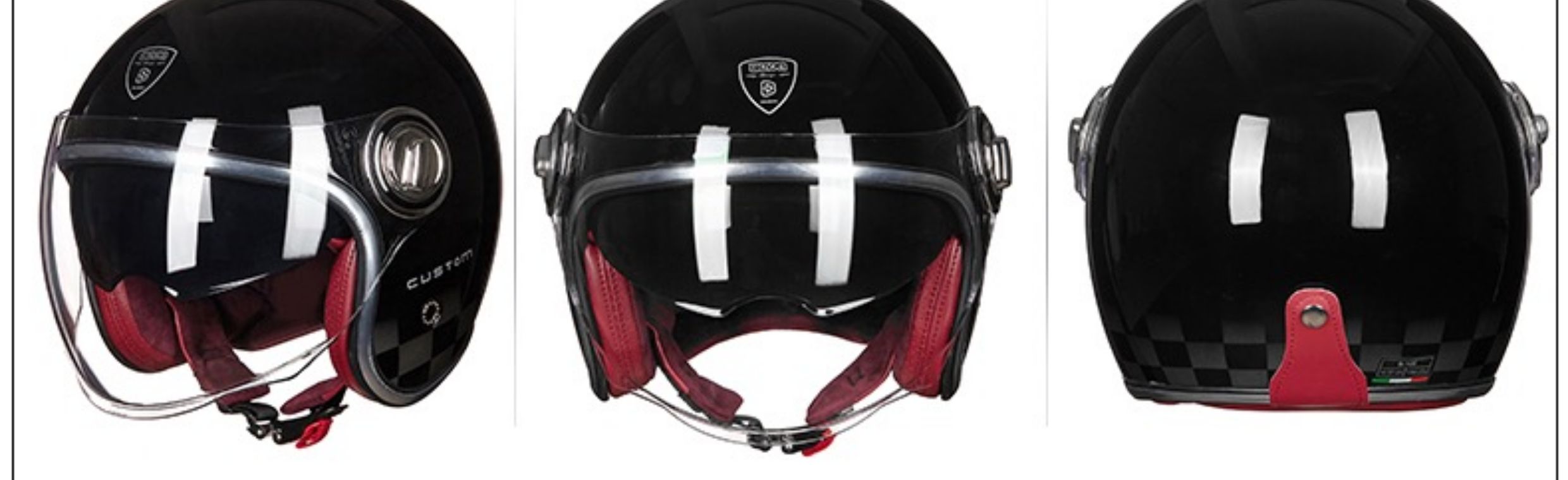 Motorcycle Helmet Harley Double Lens Electric Bike Retro Half Helmet