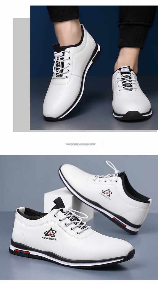 Giày da nam cổ thấp phong cách retro Mỹ, mũi tròn, gót thấp 1–3 cm, cỡ lớn — S9201 màu trắng, s9201 màu đen chi tiết 13