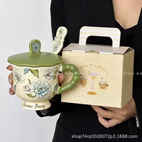 Ins style retro mug high-value ceramic cup cute breakfast cup creative milk cup coffee cup