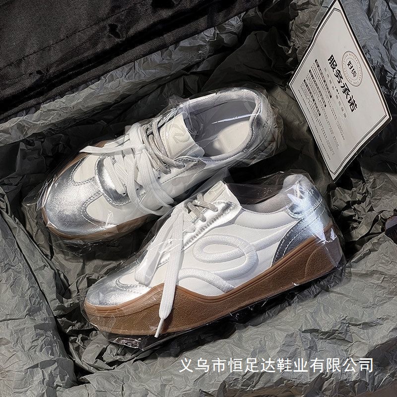 【张艺凡同款】焦糖系列Talitaqoom复古刺绣厚底德训鞋休闲鞋tq女