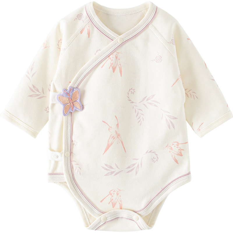 Uniforme de bebé primavera y otoño luna llena de algodón para hombres y mujeres delgado monje triángulo chaqueta de caballo ropa recién nacida ropa de bebé