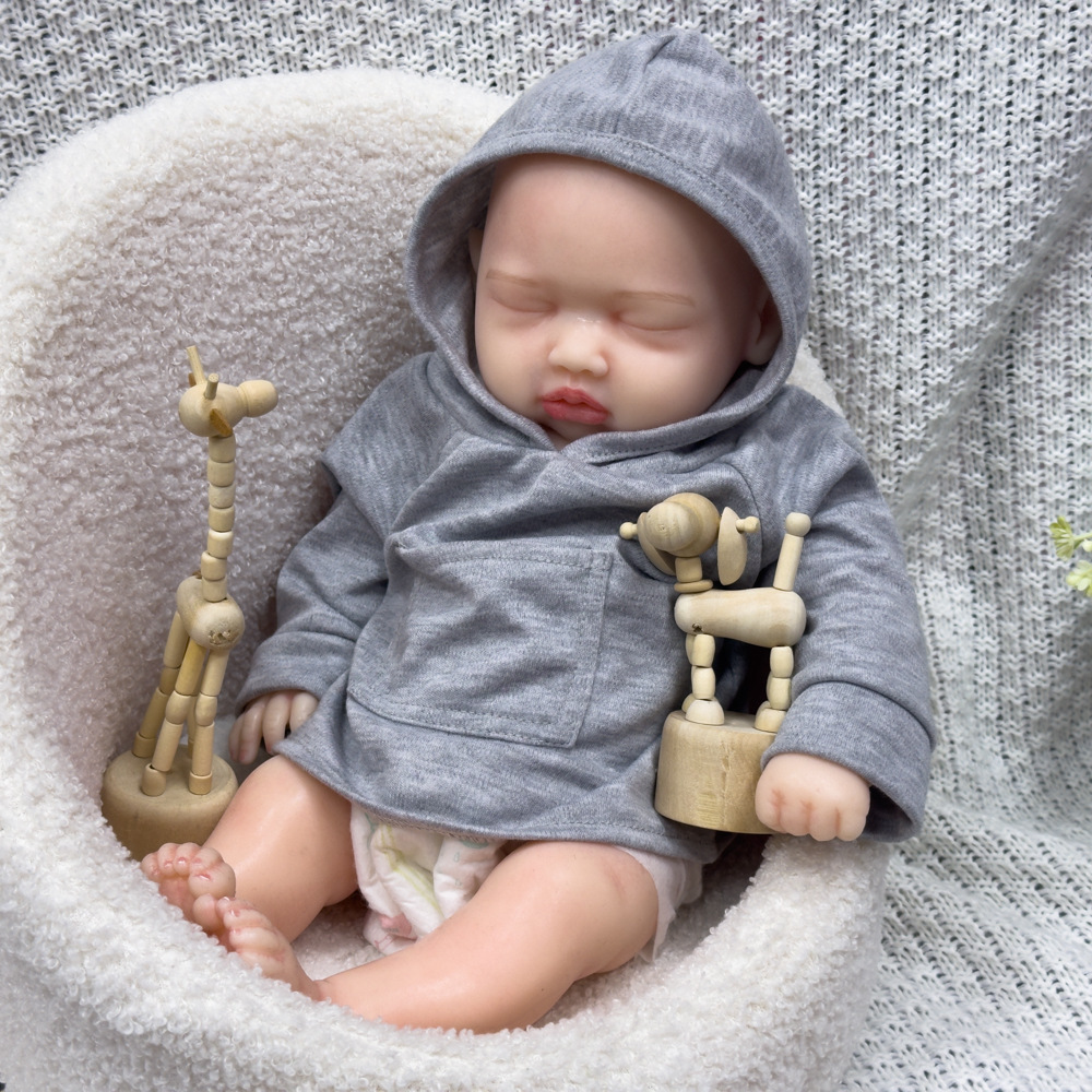 Muñeca de regeneración muñeca simulación muñeca bebé recién nacido lindo sólido 45cm pesado silicona suave estiramiento