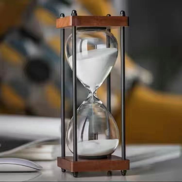 Reloj de arena de vidrio geométrico moderno minimalista decoración creativa a prueba de caídas niños media hora 60 minutos temporizador del sudeste asiático