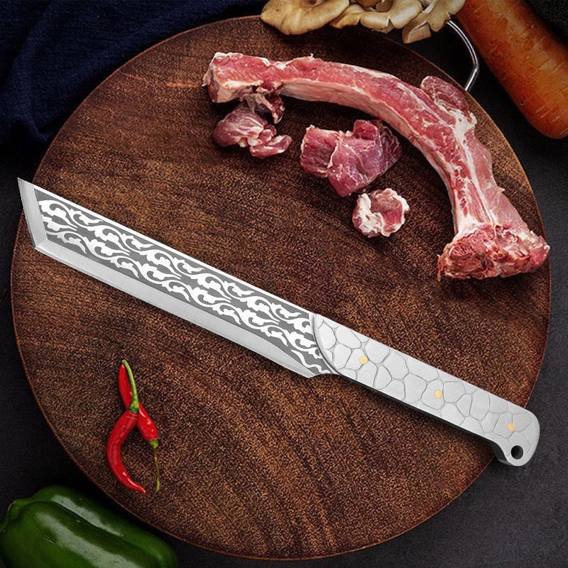 手工锻打菜刀龙骨一体锻打斩骨刀家用小型斩骨切菜刀高档户外刀具