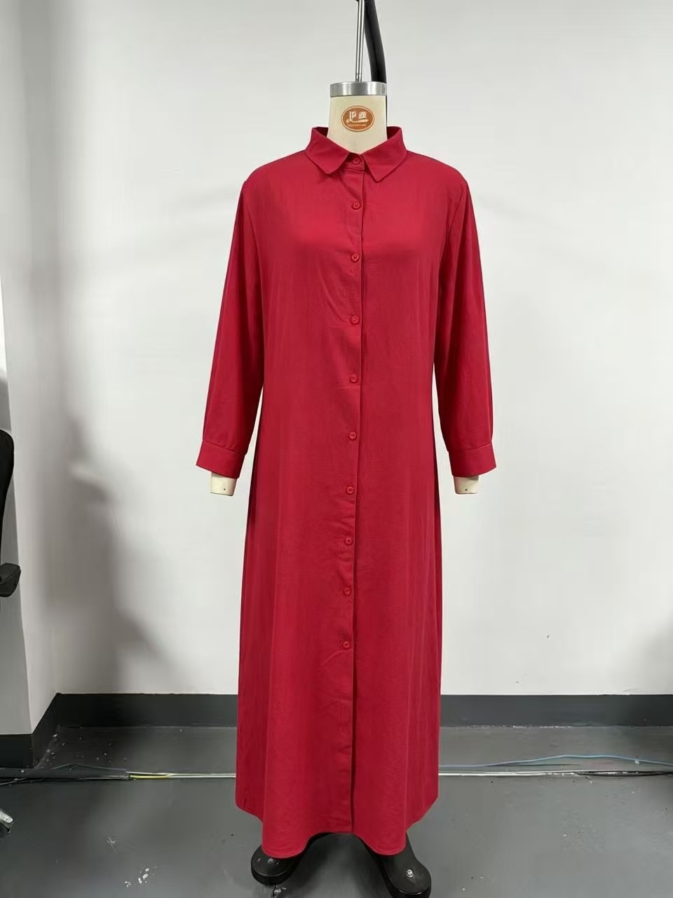 Women's Clothing Fashionable Elegant Casual Button Down Collar Solid Color Long Shirt Dress For Women For Formal & Casual For Women_ecoleips.com