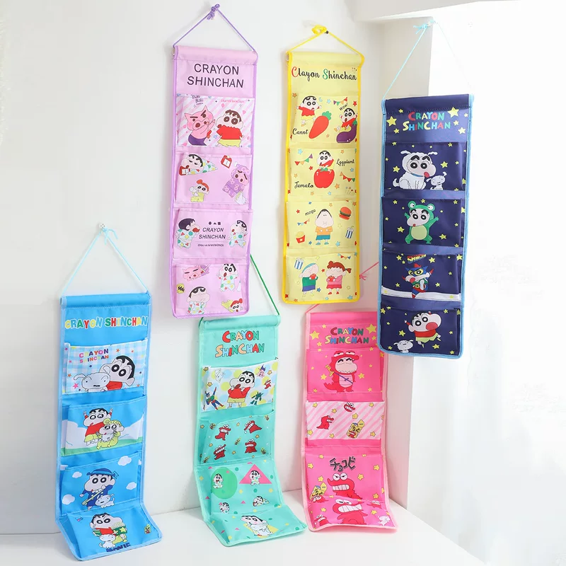Cartoon long storage system, hanging organiser, storage bag, 4 cells, cotton and linen