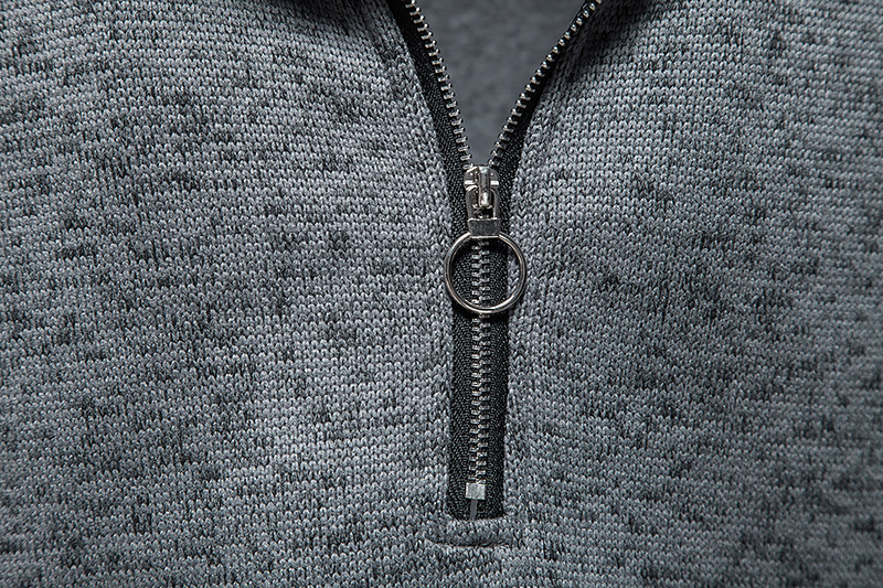Herren Strickpullover Mit Reißverschluss Und Stehkragen_voghion.com