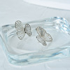 925 silver needle front and rear hanging hollow butterfly earrings design feels elegant petals double layer of wings cold air ear studs