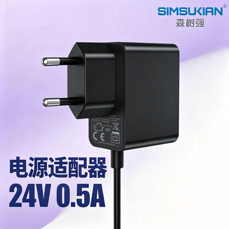European Standard Wall-Mounted 24V0.5A Power Adapter 12W Switching Power Supply for Computer Router Set-Top Box Power Supply