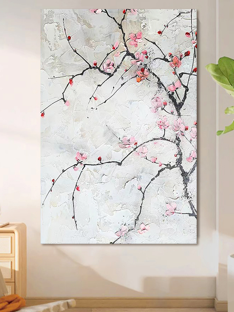 New Chinese style plum blossom hand-painted oil painting