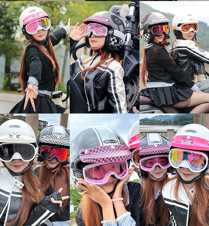 Cute Retro Helmet with Brim, Three-Button Style, Fashionable and Adorable, Universal Helmet Accessory, Small Helmet Body for Motorcycles