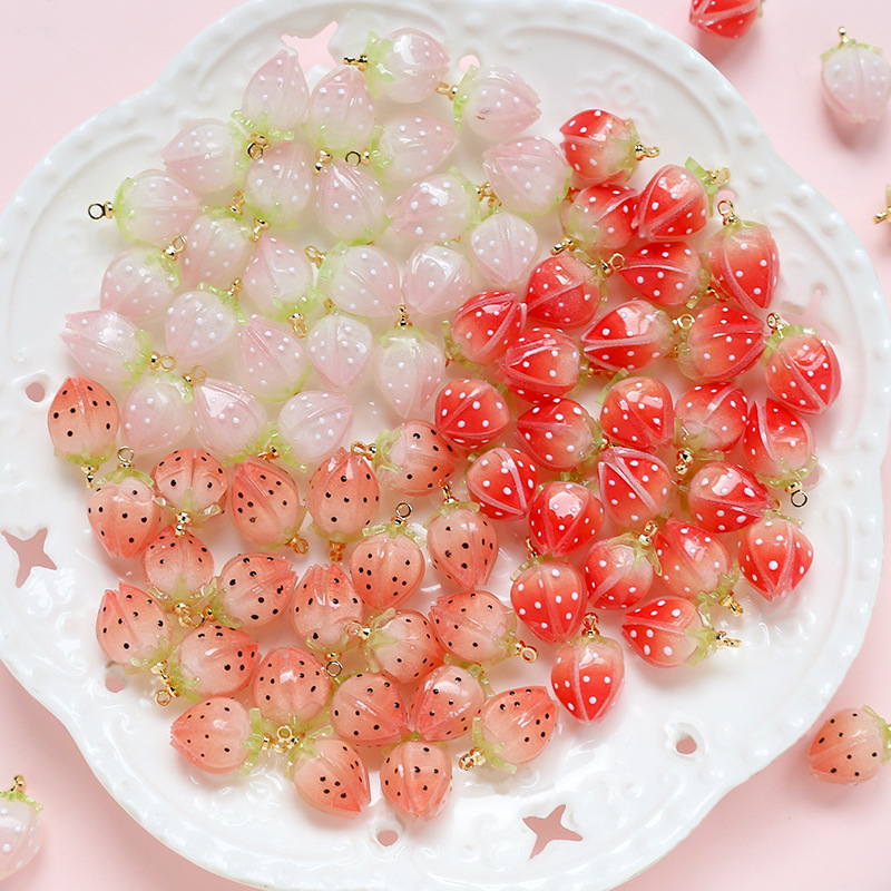 Pendant Jewelry Making Type 1 Piece Resin Tree Strawberry Pendant Charms Necklace