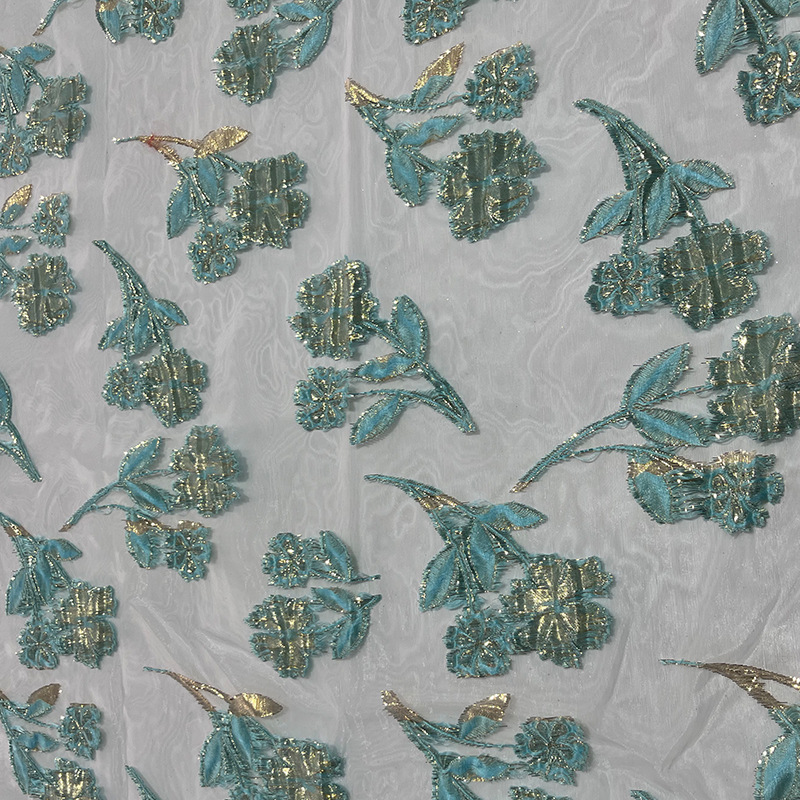 25 nuevo gaza de malla poliéster toda tela jacquard tela primavera-verano ropa de moda de mujer vestido