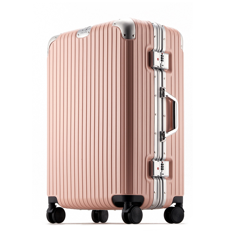 Fábrica de suministro de metales de aleación de aluminio de aluminio, maletas de viaje de moda masculina y femenina, contraseña de 24 pulgadas nuevas maletas de nicho