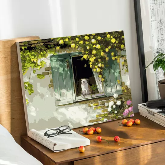 diy数字油画风景手工涂色填色画花卉现代轻奢家居装饰壁画轻奢风