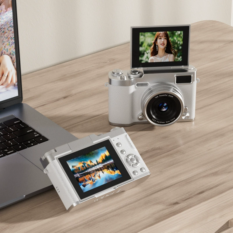 CCD цифровая камера ультра HD, поворотный экран 180°, ретро компакт для студентов и путешествий