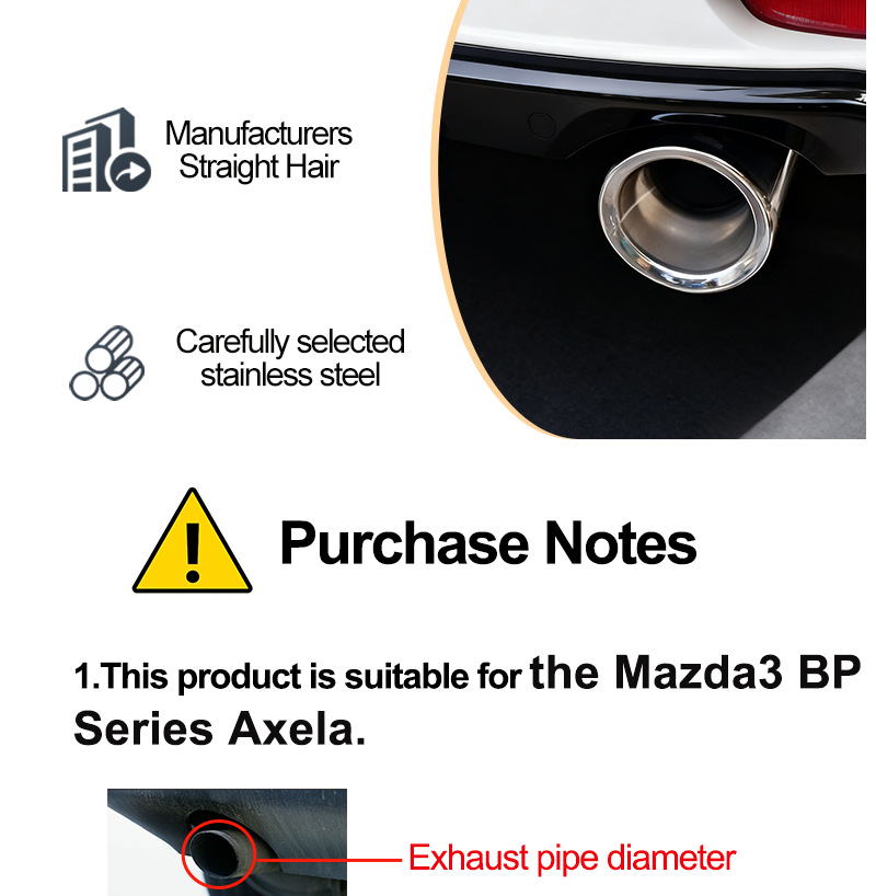Suitable for 20-22 Model Mazda 3 Next Generation Axela Tailpipe Modification Exhaust Pipe Carbon Fiber Tailpipe